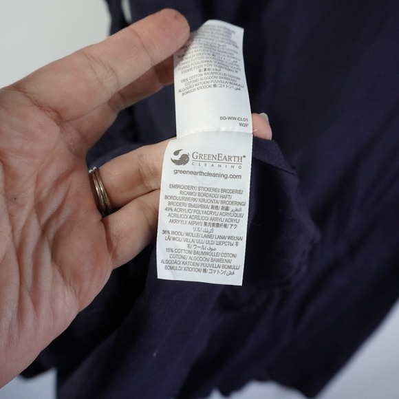 Boden Navy Blue Embroidered Floral Maxi Dress UK 12 US 8 NWT Beach Summer Kaftan - Picture 11 of 12